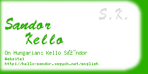 sandor kello business card